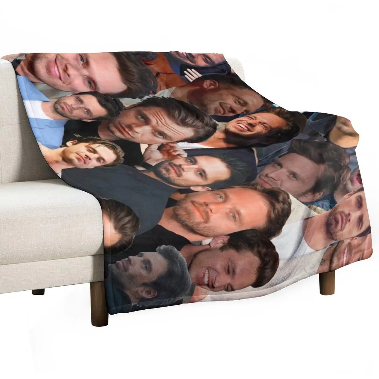 

Sebastian Stan Photo Collage 2 Throw Blanket christmas gifts Extra Large Throw Travel Soft Plush Plaid Blankets