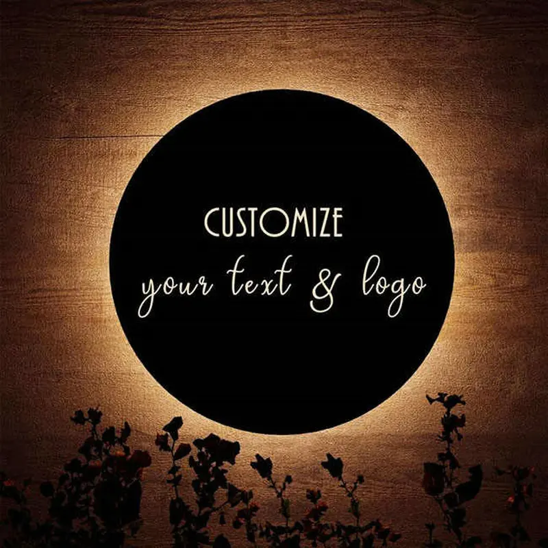 

Metal Round Backlit Light Box Custom Business Logo LED Advertising Signage Back-lit Storefront Signs Outdoor Indoor Shop Decors