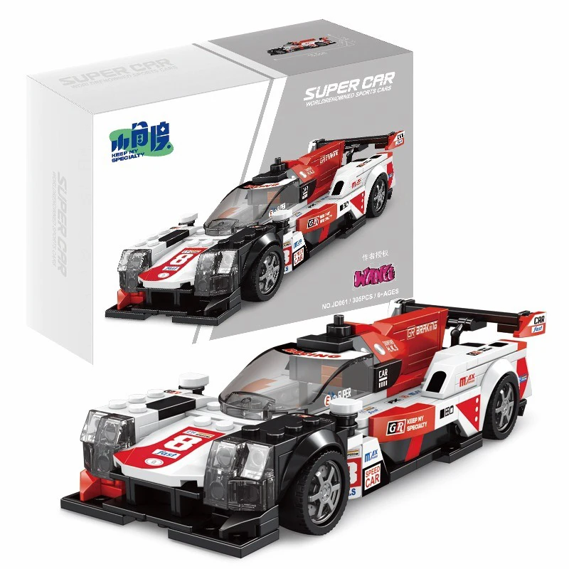 MOC سباق السيارات اللبنات مجموعة السوبر DIY نموذج سرعة مركبة الطوب الإبداعية لعبة تعليمية طفل هدية عيد الميلاد JD056-JD062 #5