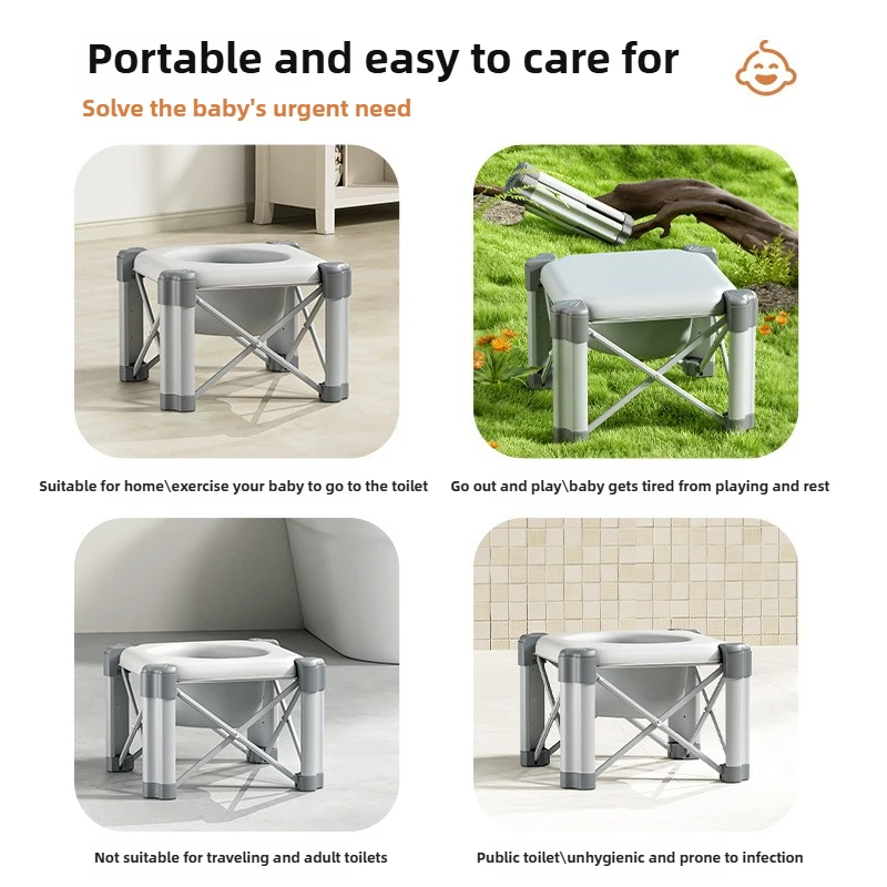 子供用トイレ、ポータブル折りたたみトイレ、男の子と女の子が外出するため、車での旅行が簡単、赤ちゃんの屋外便器