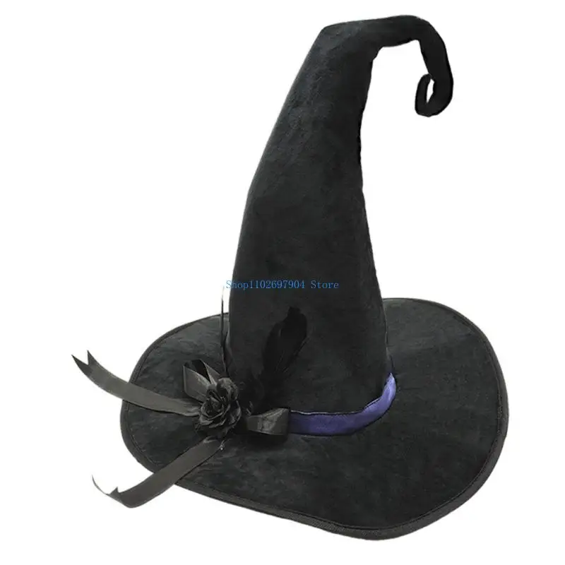 N7YF Witchcraft Themed Bucket Hat Halloween Party Essential Soft Inner Layer Compact Storage Design For Different Ages
