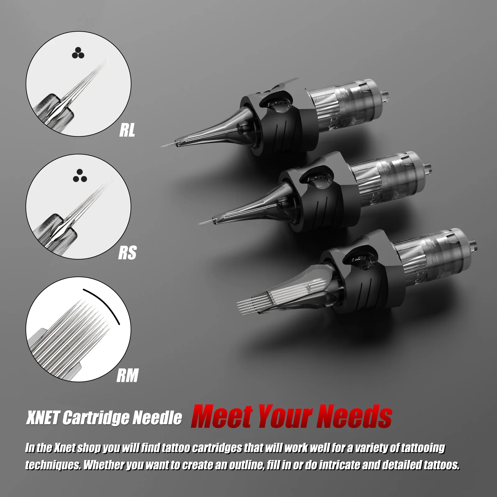 XNET أورورا خرطوشة الوشم الإبر 20 قطعة RL/RM/RS المتاح سيليكون معقمة سلامة الوشم الإبر لآلة الوشم