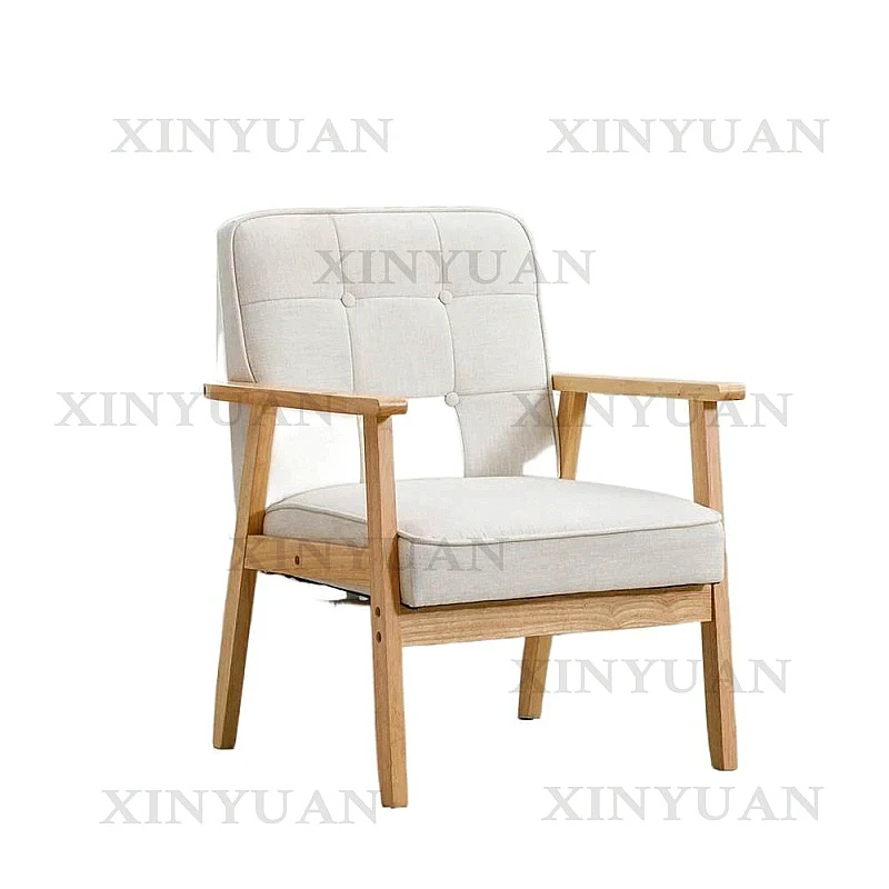 Armchair, Mid-century Modern Vintage Chair, Wood Leather Accent Furniture for Living Room Reading and Daily Use