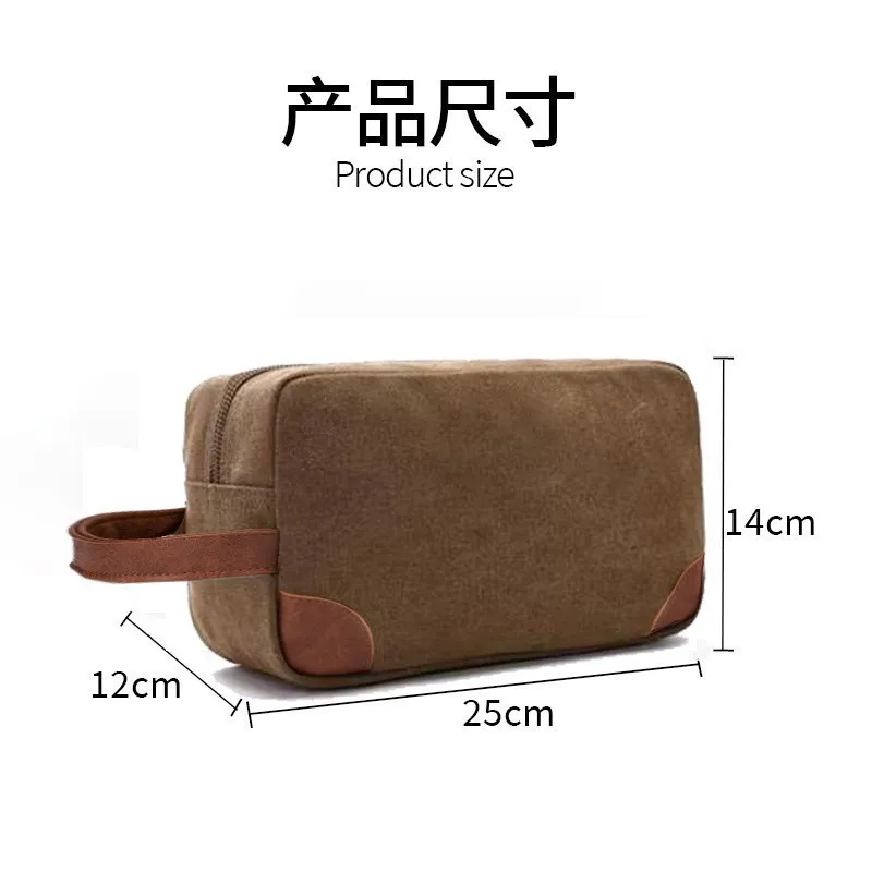 New Makeup Bag Travel Portable Large Capacity Cosmetic Bag Retro Waterproof Canvas Pu Leather For Women And Men