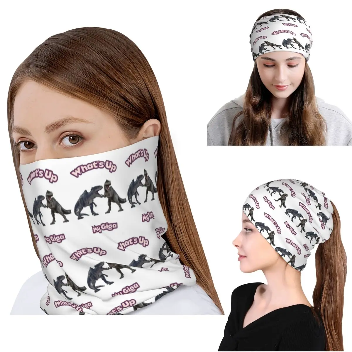 Game Ark Survival Evolved What's Up My Giga Bandana Couvre-cou, Masque, Écharpe, Masque facial multi-usage, Bonnet pour adulte coupe-vent
