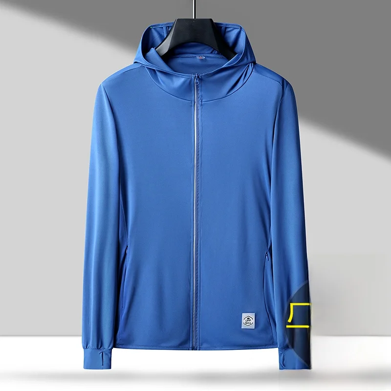 

Men's Summer Thin Ice Silk Fiing Sun Protection Clothing Ultra-Thin Breathable Ultraviolet Ray-Protecting Lightweight Jaet