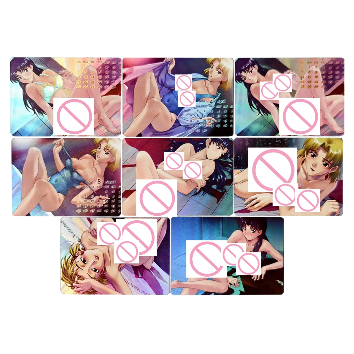 

Набор из 9 карточек 63x88 мм: DIY-календарь «История богинь», коллекционные карточки Икари Юи, с эффектом радужного отражения, подарок-игрушка Катсураги Мицато