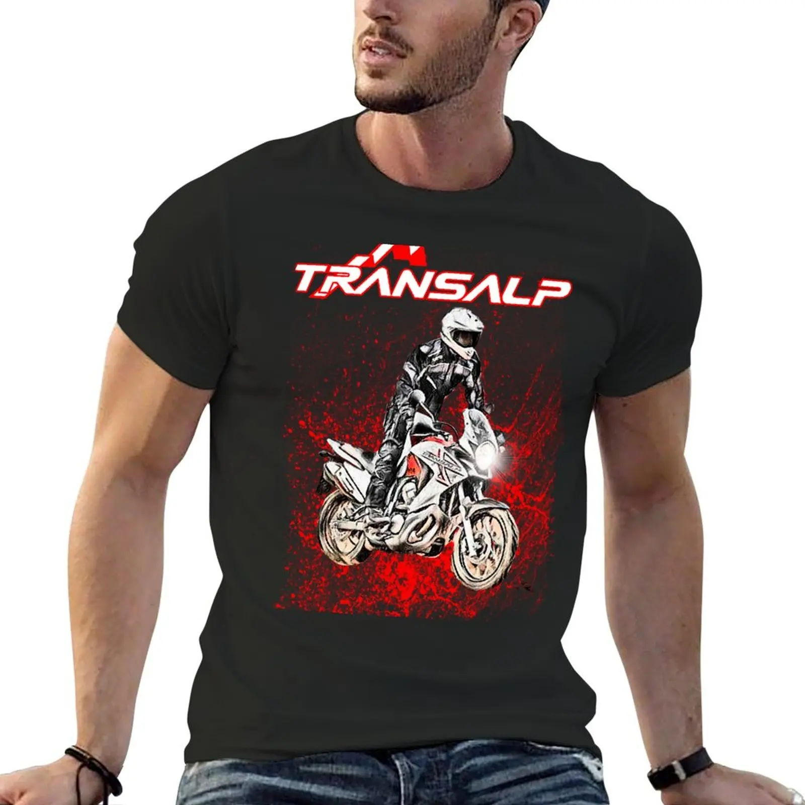 Transalp Classic XL 700V Red Splash T-shirt cute clothes blanks hippie clothes sublime mens graphic t-shirts hip hop