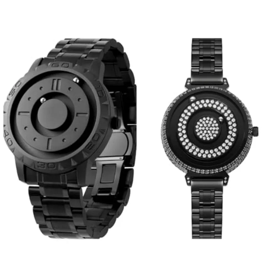 EUTOUR Magnetic Watches for Men and Women with No Hands Magnet Beads Bearing Design Quartz Watch, 3ATM Water Resistance with St
