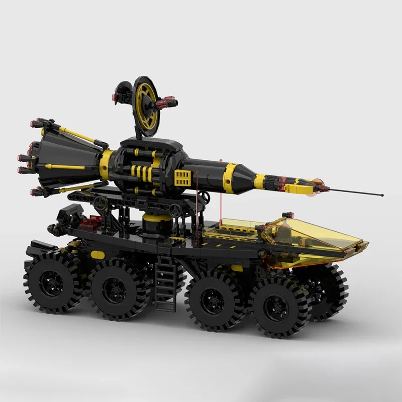 

862pcs MOC Mobile Rocket Transport Blacktron Assembly Chariot Building Block Model Children Creative Children's Holiday Gifts