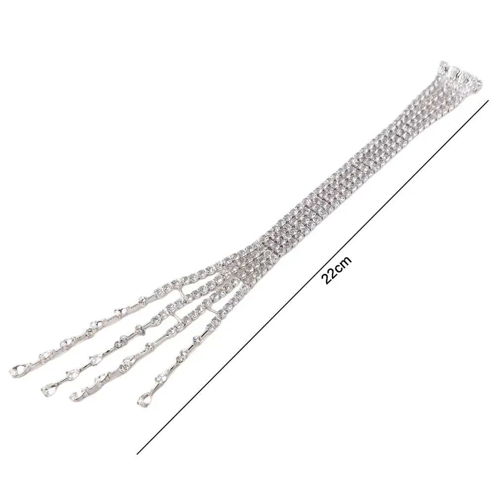 Elegant Crystal Meteor Shoulder Chain Light Luxury Shiny Long Tassel Brooch Exquisite Vintage Shoulder Flash Party Occasions