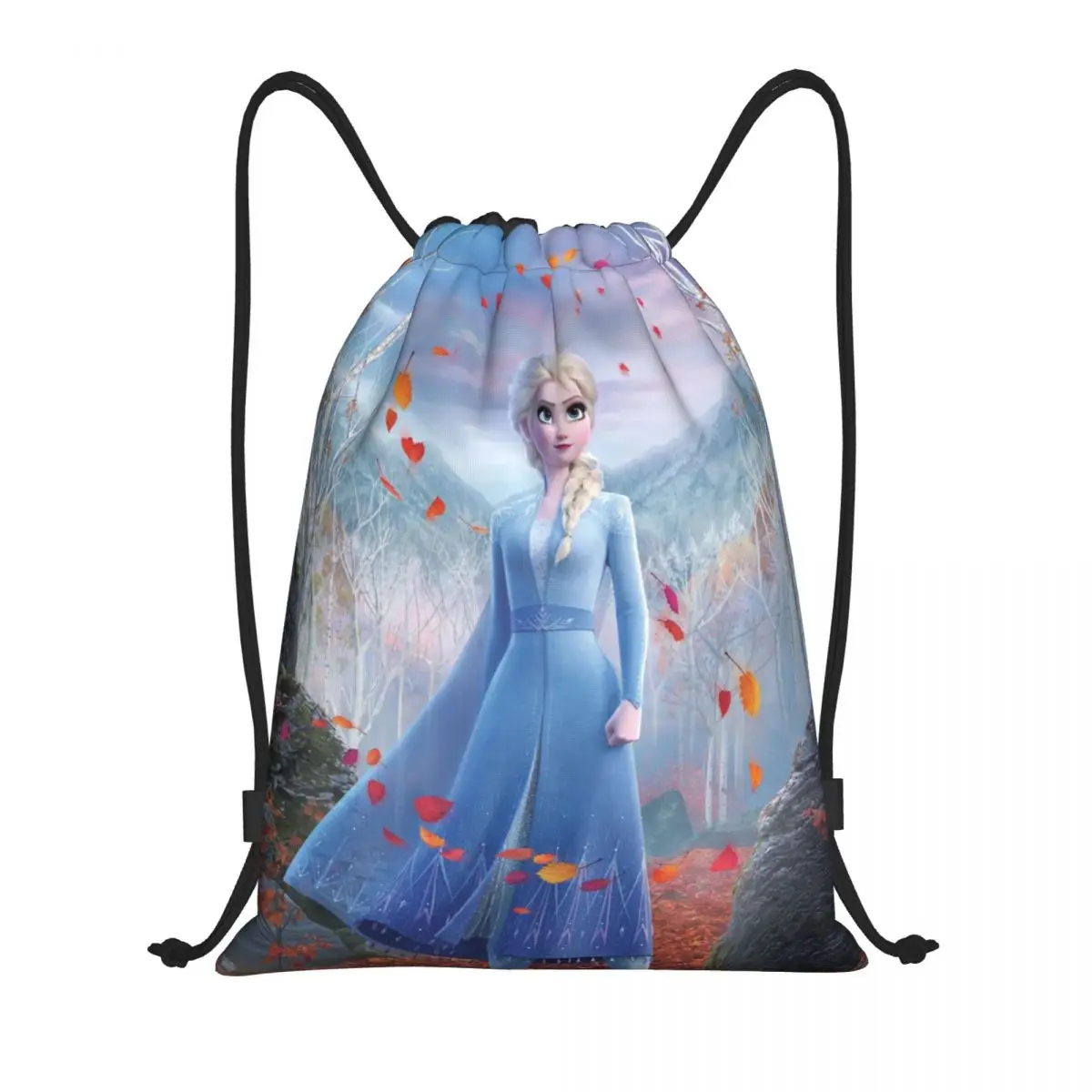 Custom Frozen Elsa Princess Drawstring Bags Women Men Foldable Sports Gym Sackpack Anime Animated Shopping Storage Backpacks