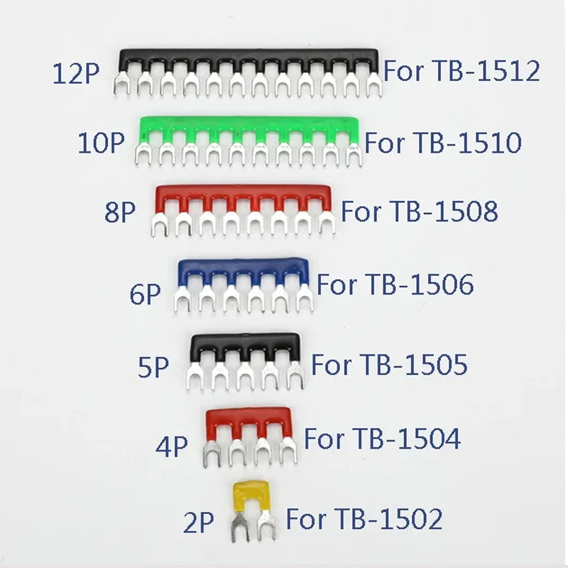 5pcsTB-1505 02-03-04-06-08-10-12 Connecting Strip Combined Short Circuit Piece Terminal Strip U-Type Copper Breaker Bus Bar Con