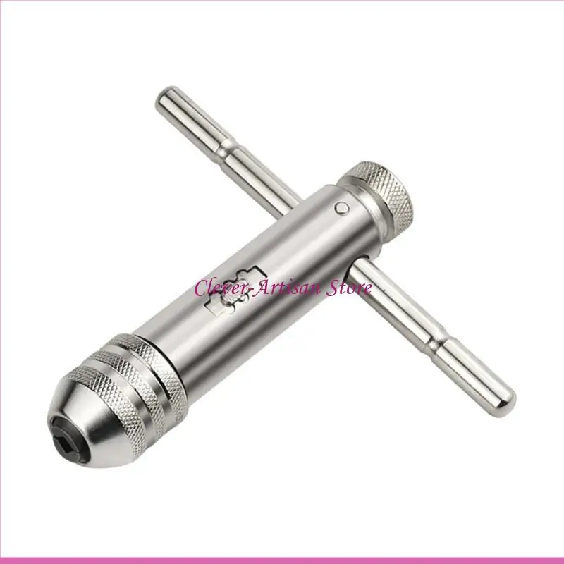 

E06B Adjustable Ergonomic Handheld Ratchet Tap Wrench For Enhances Threading Efficiency In Mechanical And Household Repairs