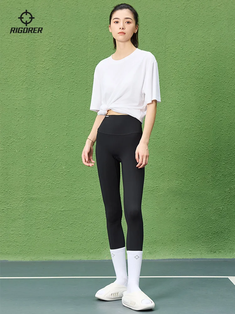 RIGORER – pantalons requin, vêtements d'extérieur, pantalons de Fitness, sport d'été, course à pied, Yoga, taille haute, hanche abdominale, pantalons d'équitation sans trace