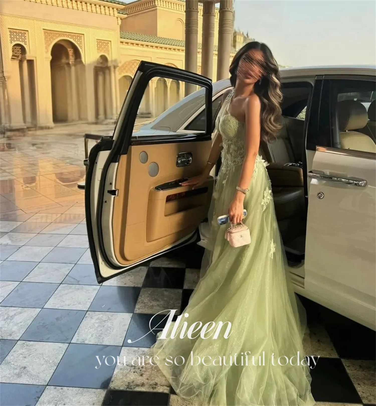 A-line Lace One Shoulder Green Sweetheart Luxury Party Dresses for Special Occasions Evening Elegant Woman Gala Prom customized