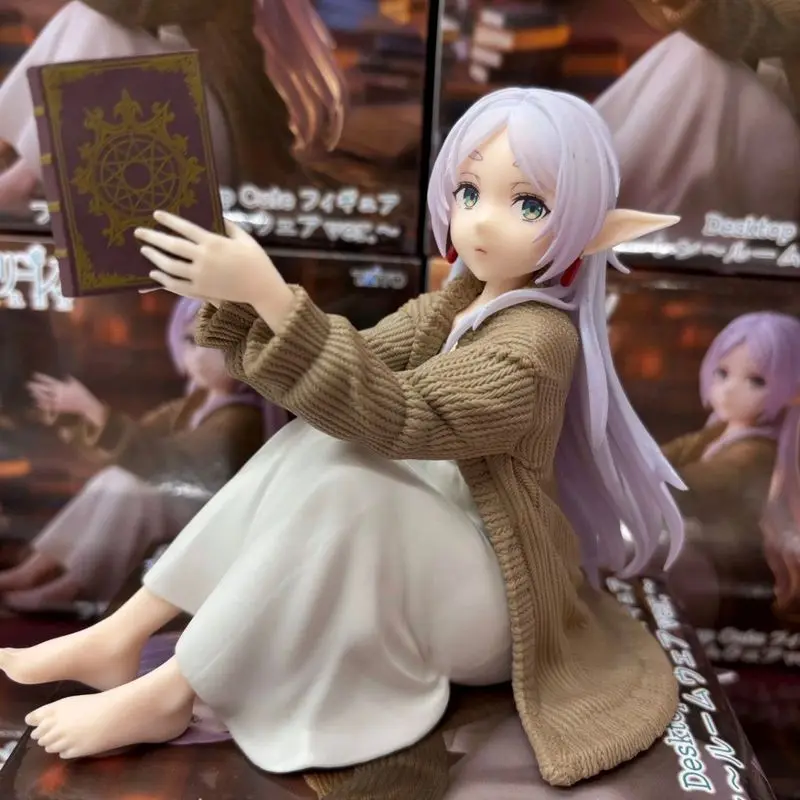 Anime Frieren au-delà du voyage fin Figure Frieren en vêtements de détente lire un livre mignon ordinateur de bureau coque décoration modèle cadeau