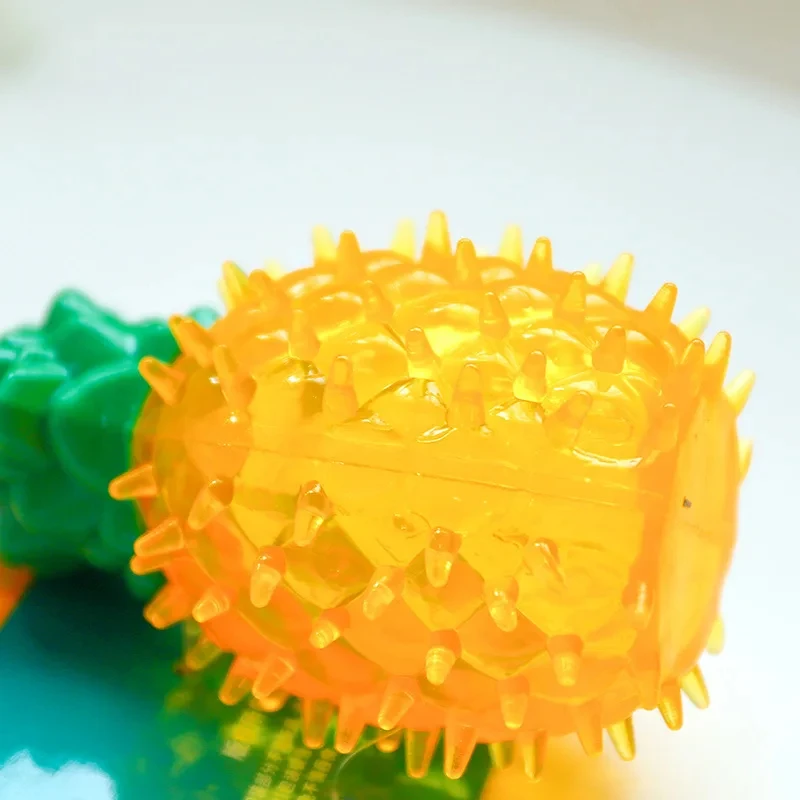 Śliczne owocowe zabawki do żucia dla psów Szlifowanie zębów Plastikowy kot Zabawne pluszowe zabawki dla wszystkich zwierząt Trwałość Szczoteczka do