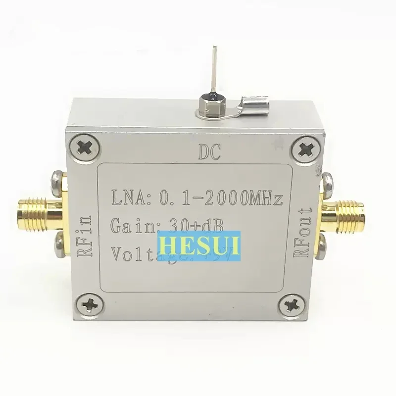 

0.1- 2000MHz 2GHz 32dB broadband RF LNA low noise Amplifer Module CNC shielding case