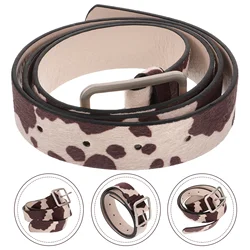 Cow Pu Belt Cowgirl Belts for Women Jeans Women's Print Accessories Pants Western Woman