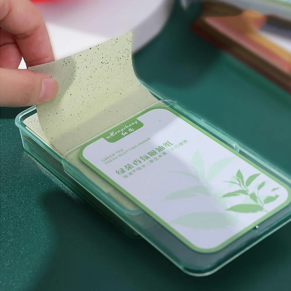 300Pcs/box Face Oil Absorbing Paper Oil Control Wipes Absorbing Sheet Oily Paper Face Cleansing Travel Makeup Face Oil Blotting