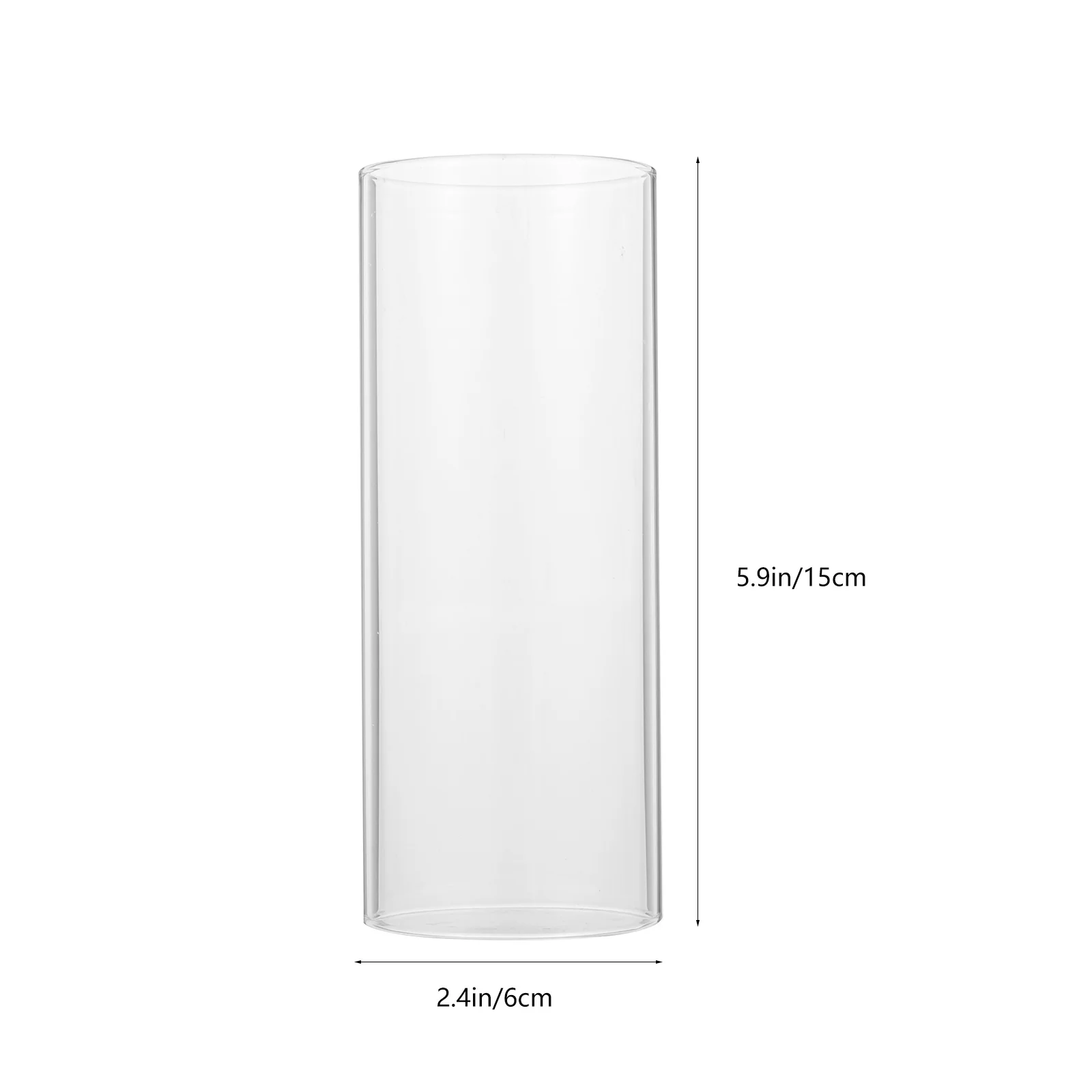 4Pcs Simple Glass Tube Covers Transparent Craft Shades for Gentle Warm Flame Effect Cover Glass Cover Container