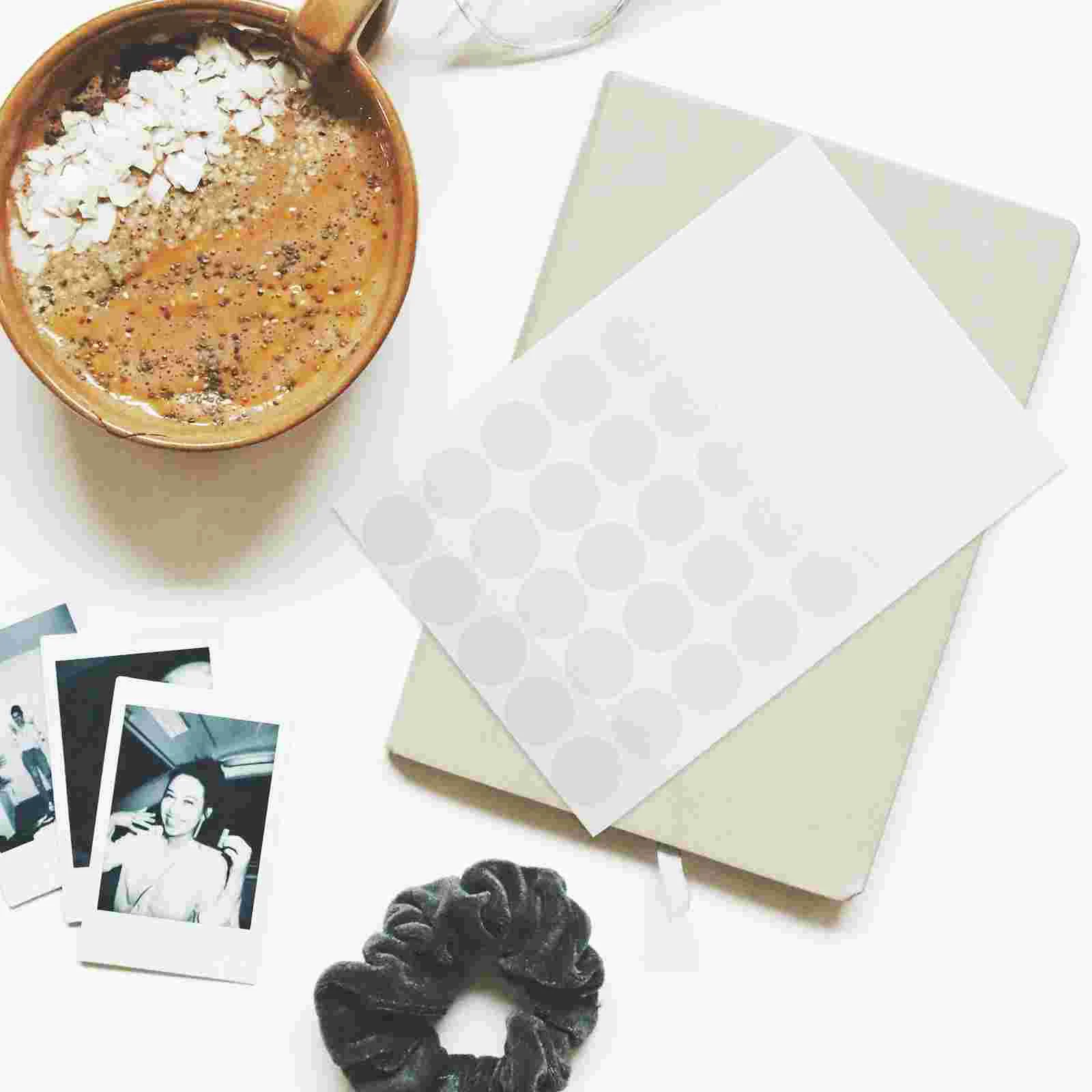 10 Blatt transparente Etiketten, kleine Punktaufkleber, Weihnachtsanhänger, selbstklebendes weißes Papier, farbig