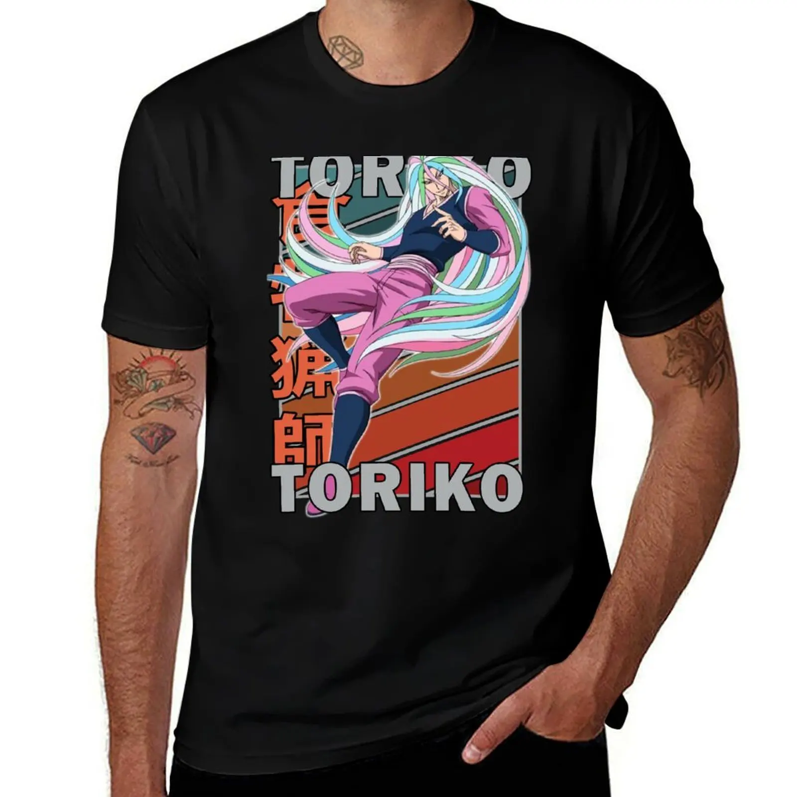 

Sunny Toriko Retro Stripe Design T-Shirt man clothes anime street wear mens graphic t-shirts