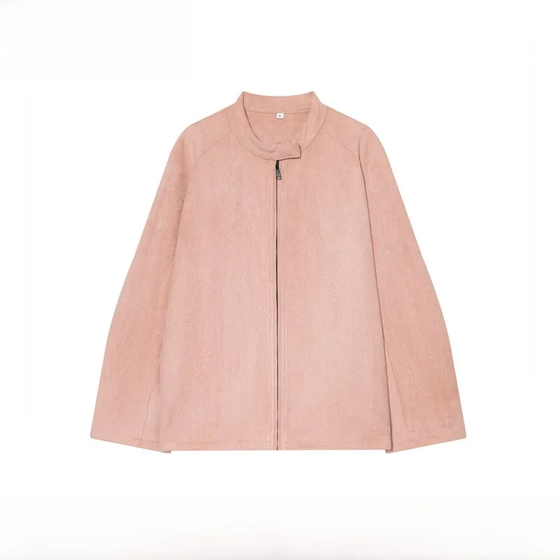 

Faionable Suede Jaet, женский воротник-стойка, длинная застежка-молния све, полиэфирное волокно, Новое поступление, осенний сезонный продукт