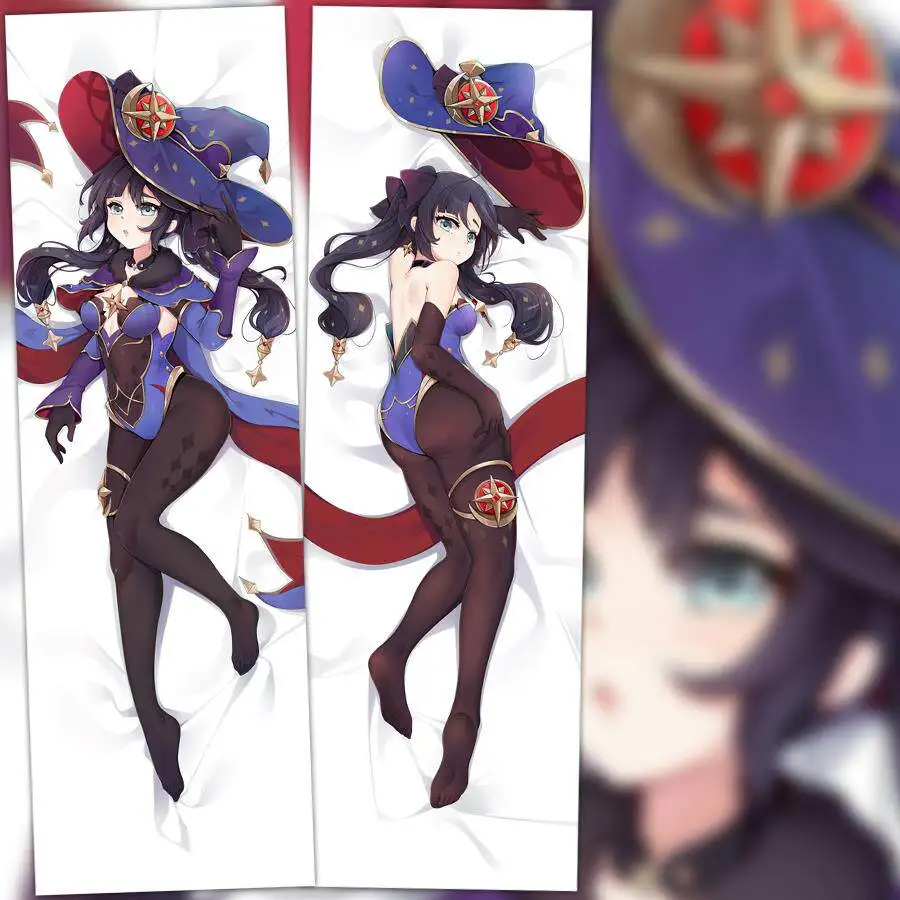Mona Genshin Impact Dakimakura Custom Hugging Body Pillowcase Anime Cosplay Double Sided Otaku Gift Soft Game Cushion Cover