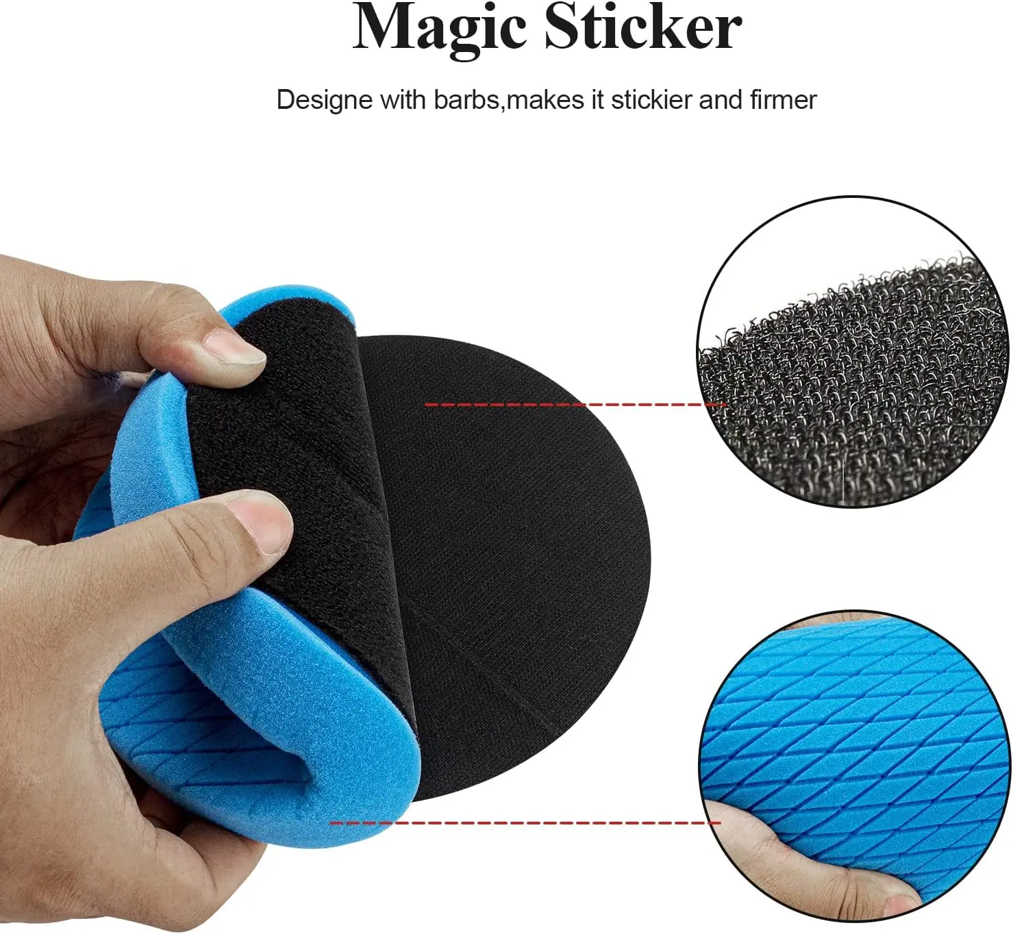 5 Pack 6 Inch Compound Buffing Polishing Pads Cutting Sponge Pads Kit for Car Polisher Self-Adhesive Sponge Waxing