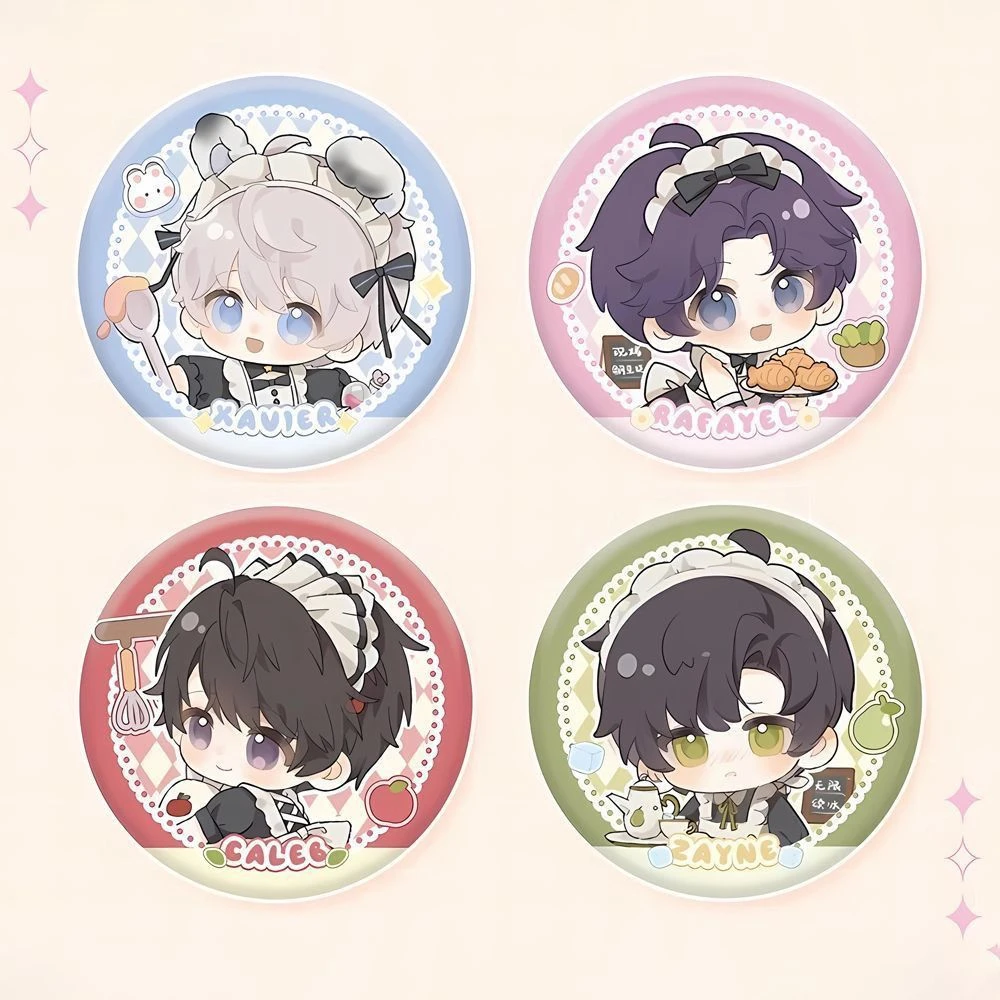 58mm Gioco Amore e spazio profondo Kawaii Zayne Rafayel Caleb Sylus Xavier COSTUME Cosplay Distintivo Pin SPTE Spilla in banda stagnata Prop regalo