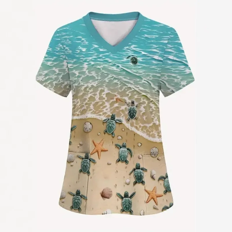 

Fashion Trend Casual High Quality Short Sleeve V-Neck Nursing Uniform