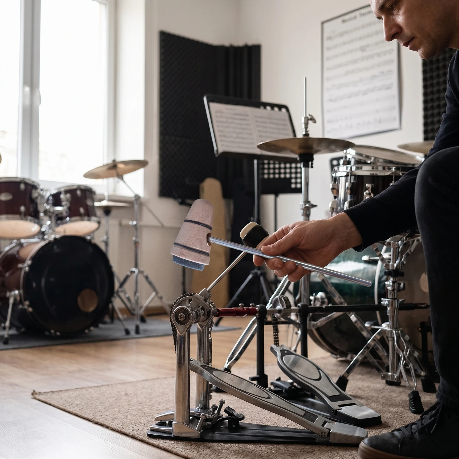 batedor-de-pedal-de-bumbo-solido-acessorio-leve-e-ritmico-para-bateristas-performance-em-palco