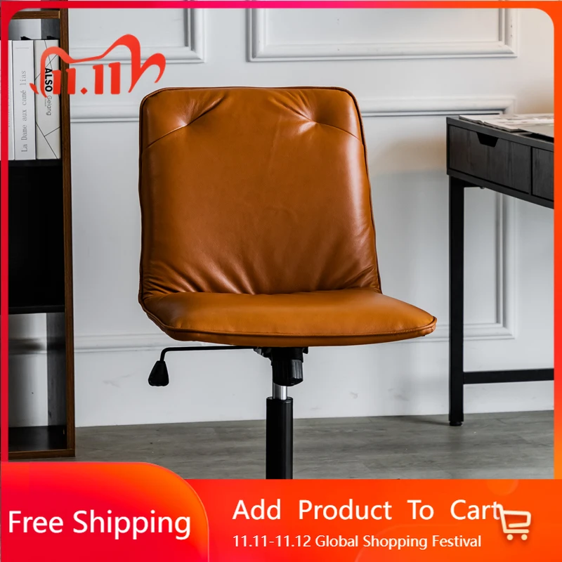 كرسي مكتب من جلد البقر بتصميم كرسي مكتب فاخر عتيق كرسي دوار بسيط للدراسة غير تقليدي جمال كسول أثاث عصري غير تقليدي