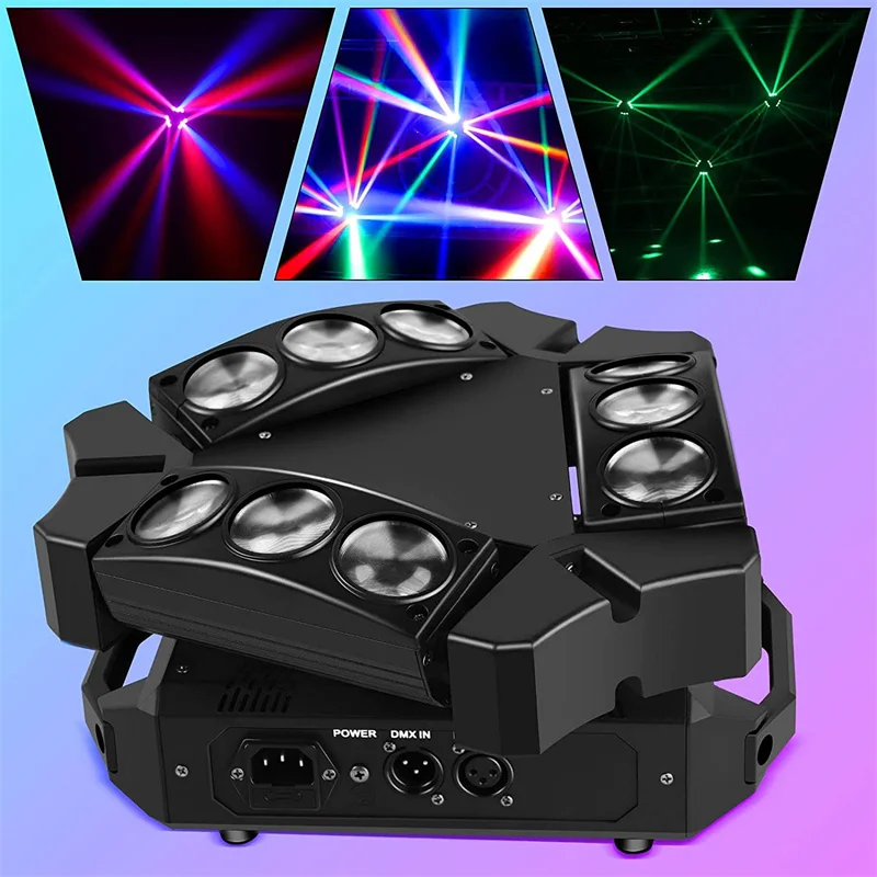 

LED Spider Beam Moving Head Light 9x12w RGBW 4in1 moving head led DMX satge lighting for DJ Disco Concert Wedding Party Show