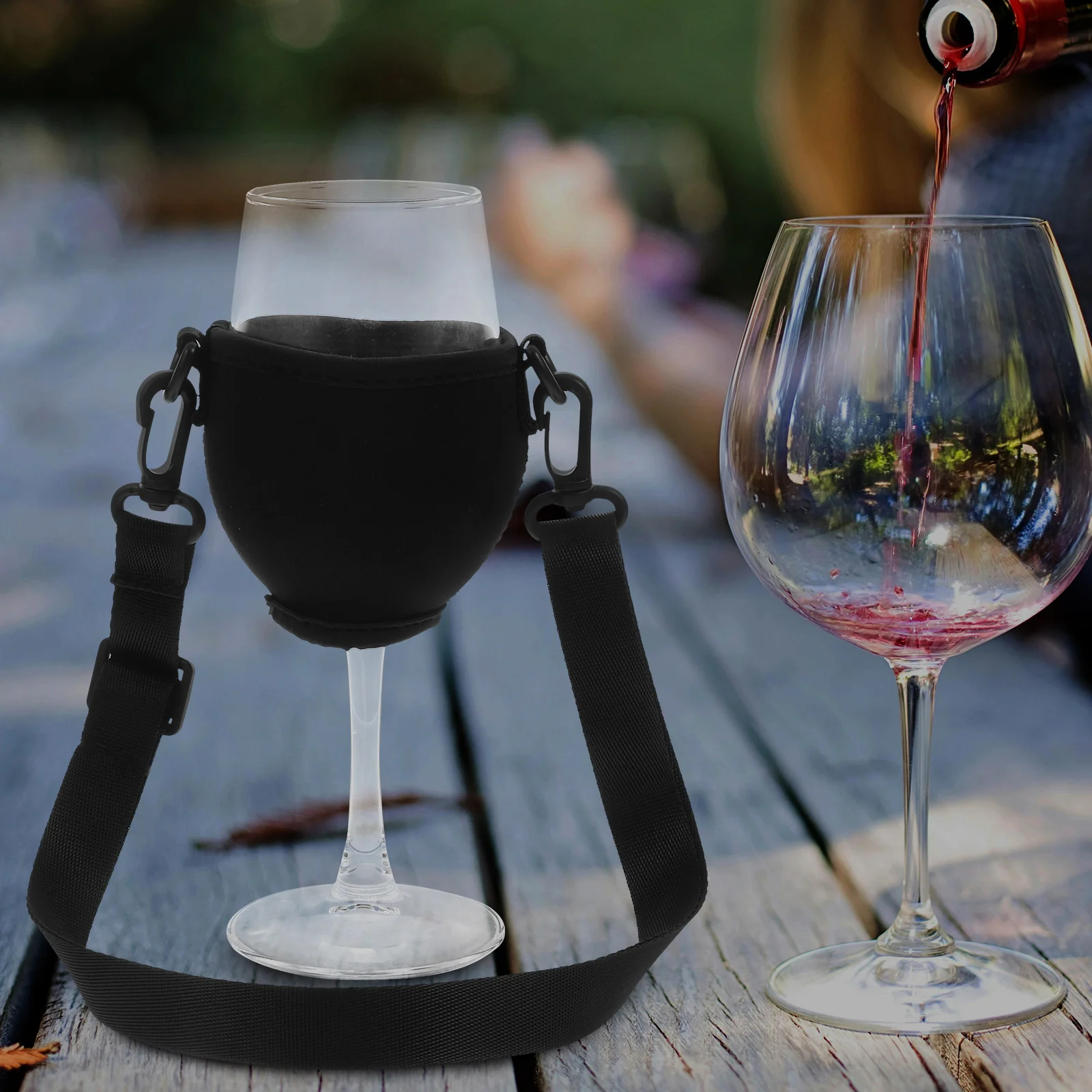 

4 pcs Holder Necklace Portable Adjustable Stemmed Lanyard Insulated Sleeve Compact Lightweight Wine Glass Support Strap Wedding
