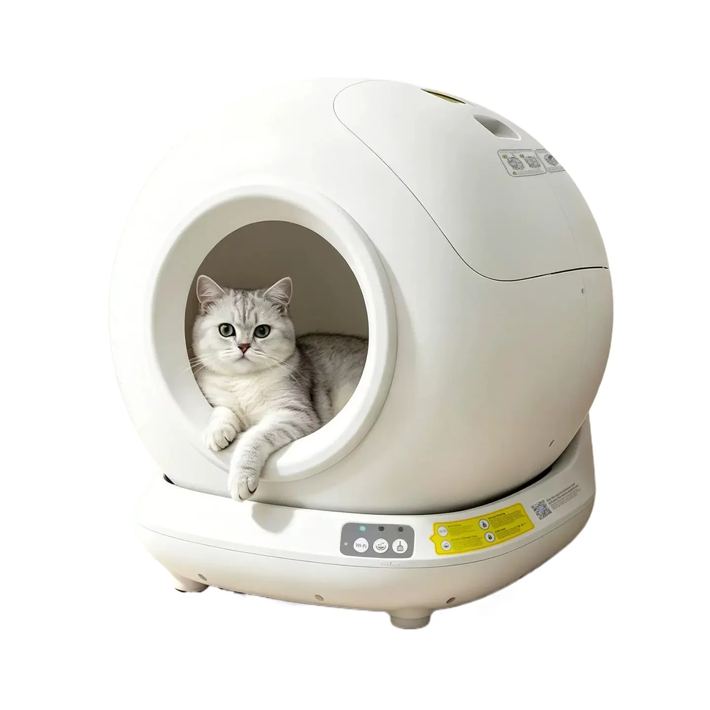 Compact Quiet Self‑Cleaning Smart Cat Litter Box 80L Large Capacity UV Sterilization App Control Automatic Cat ToiletFor PetCats