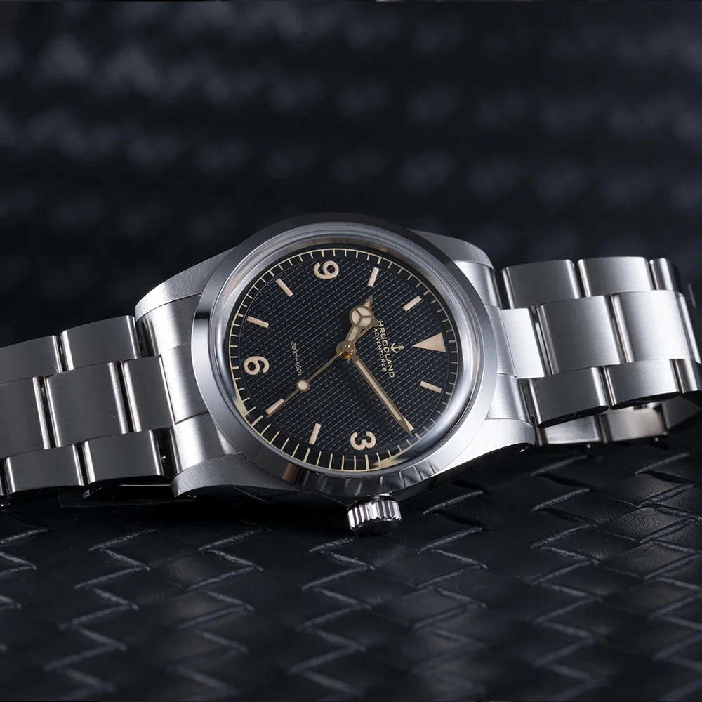 

Hruodland 2025 Новые автоматические механические мужские часы с сапфиром из нержавеющей стали PT5000 Винтаж 50 xun Классические часы для мужчин reloj