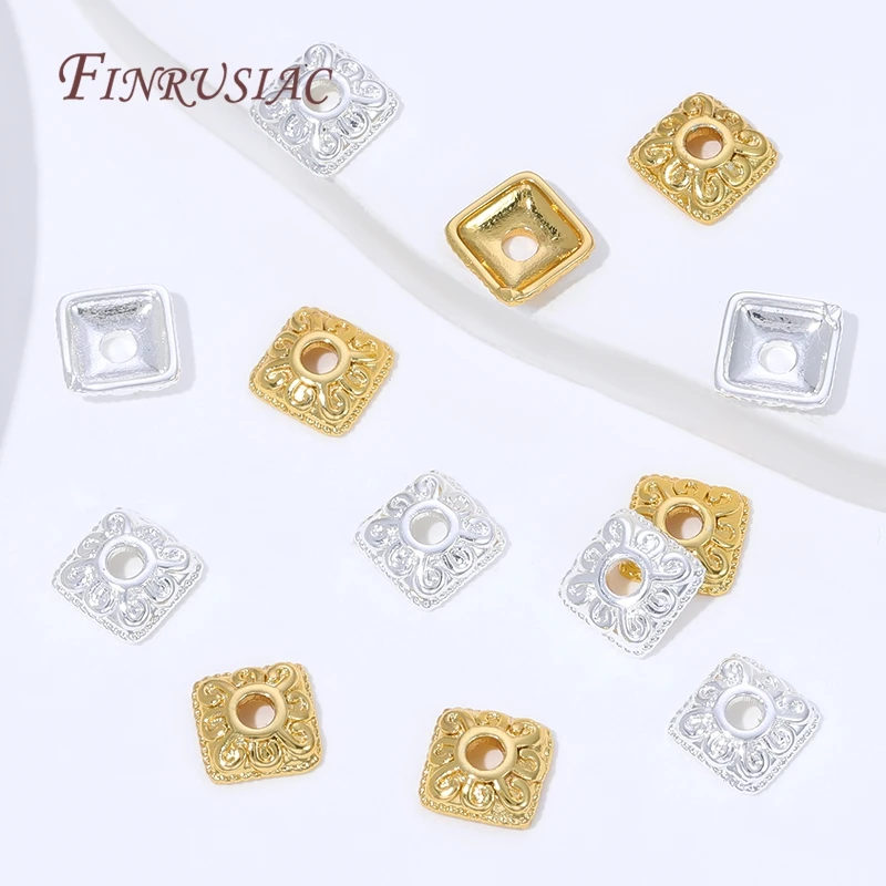 10/20 Stück 18K vergoldete Messing-Perlenkappen, Blumen-Perlenkappen für Schmuckherstellung, DIY-Halsketten- und Armband-Zubehör – Detail 25