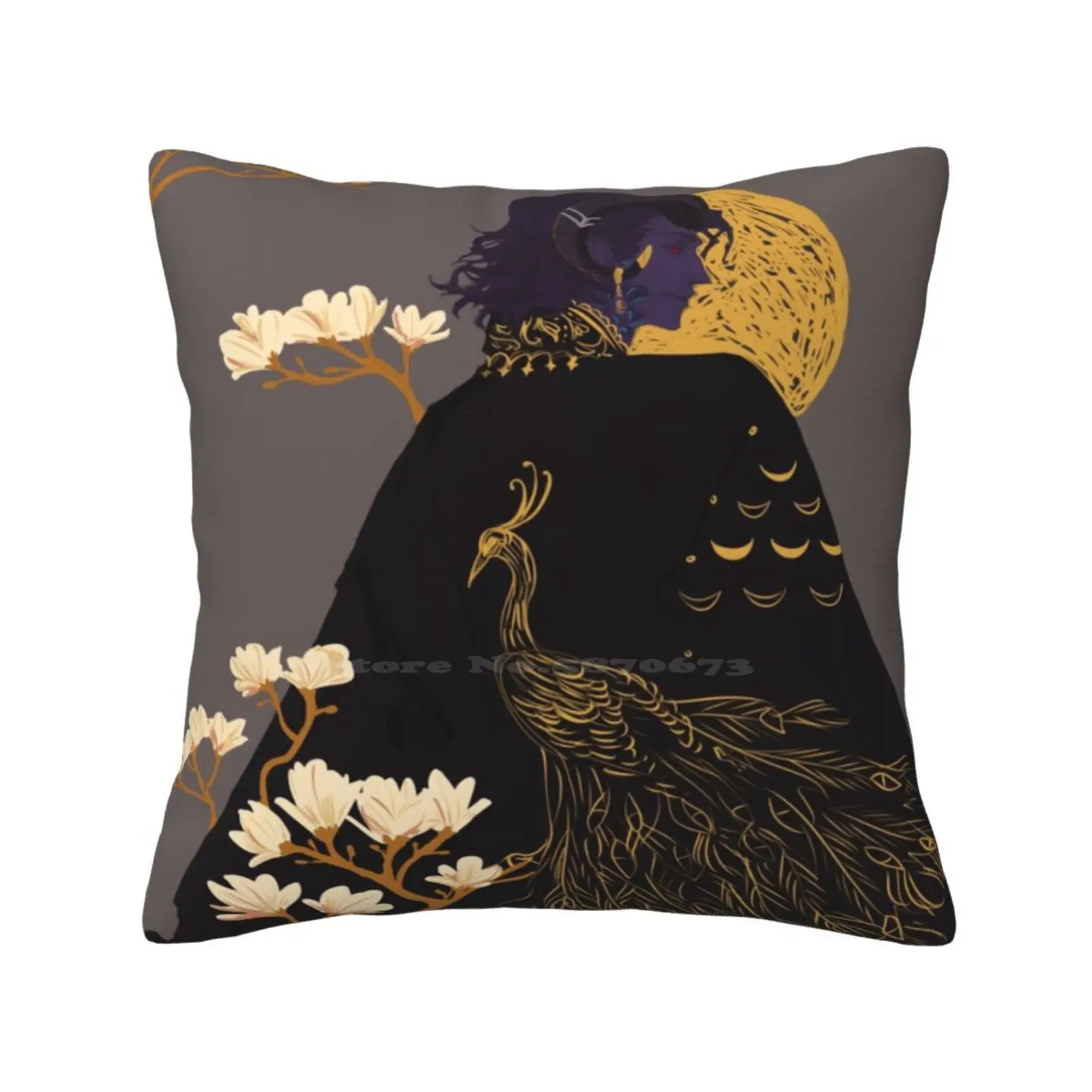 Mollymauk 01 Throw Cushion Pillow Cover Mollymauk And Dragons Dnd Aesthetic Flowers Magnolia