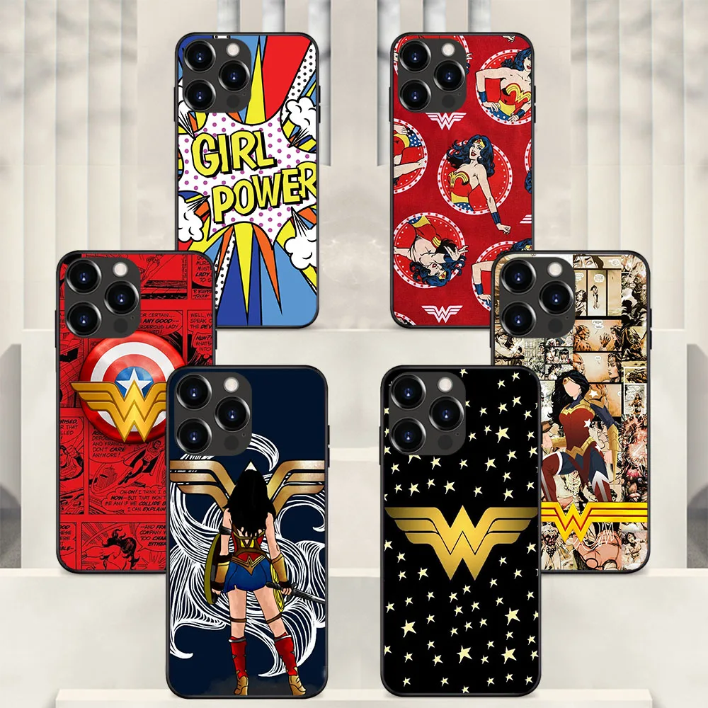 AI-77 Wonder Super Woman Soft Case For iPhone 15 14 13 12 11 Mini Max Pro Plus