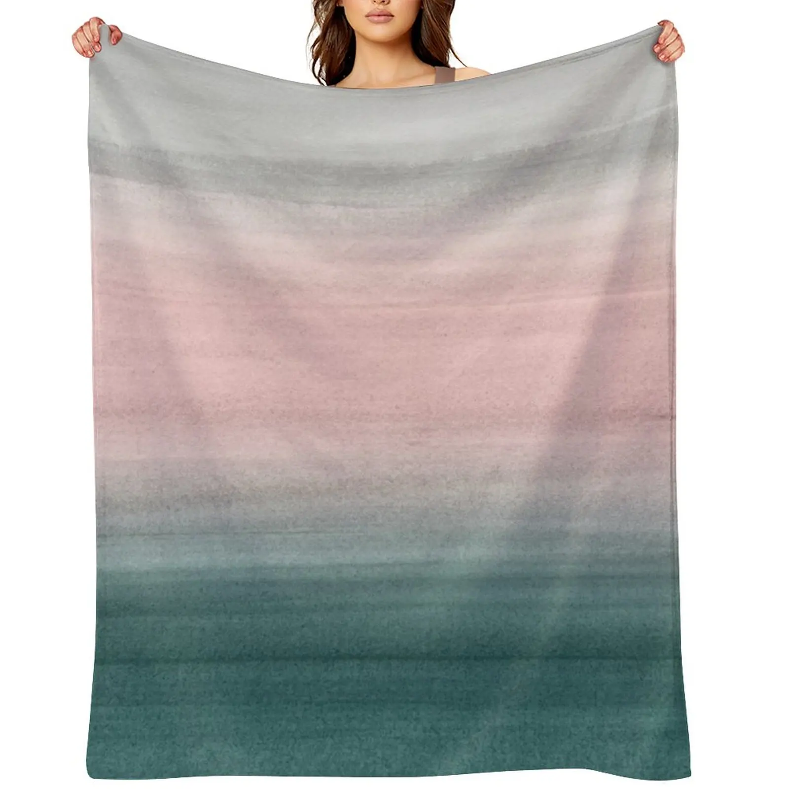 

Touching Teal Blush Gray Watercolor Abstract #1 #painting #decor #art Throw Blanket Sofa Cute For Decorative Sofa Bed Blankets