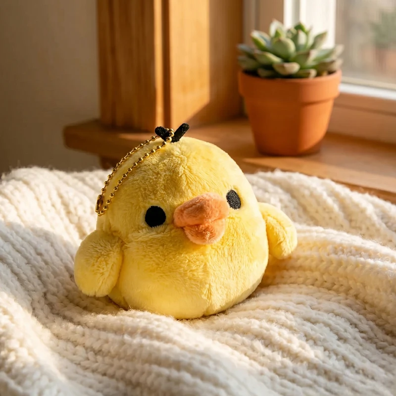 

7CM Cute Cartoon Little Yellow Chicken Plushie Soft Animal Chicken Plushie Keychain Backpack Pendant Doll Birthday Gift For Kid