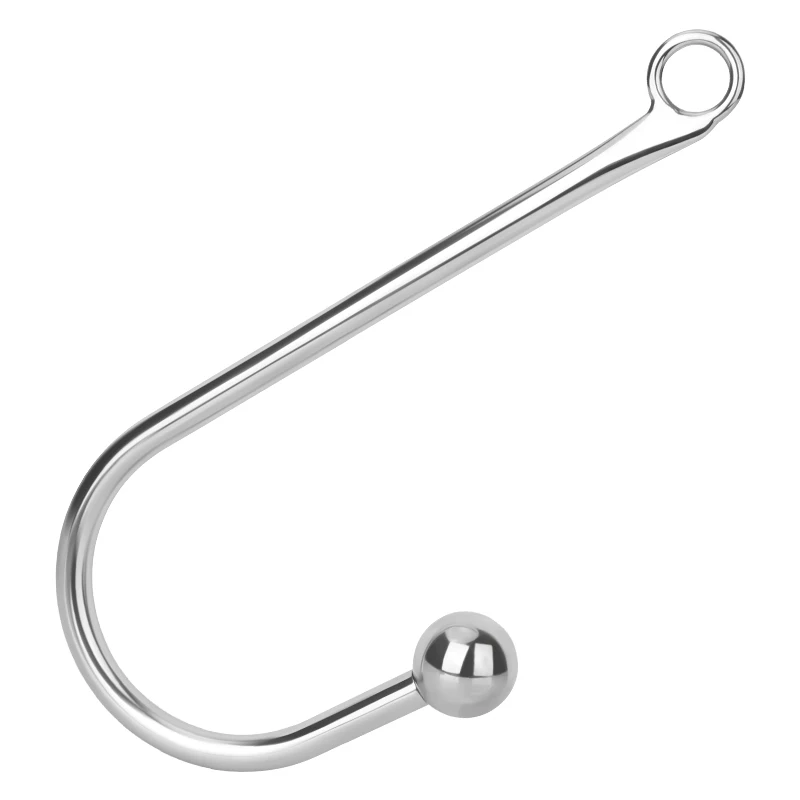 Ergonomically Anal Hook With Ball Hole BDSM Stainless Steel Sexy Hook Butt Plug Anal Beads Anus Dilator Bondage Erotic Products