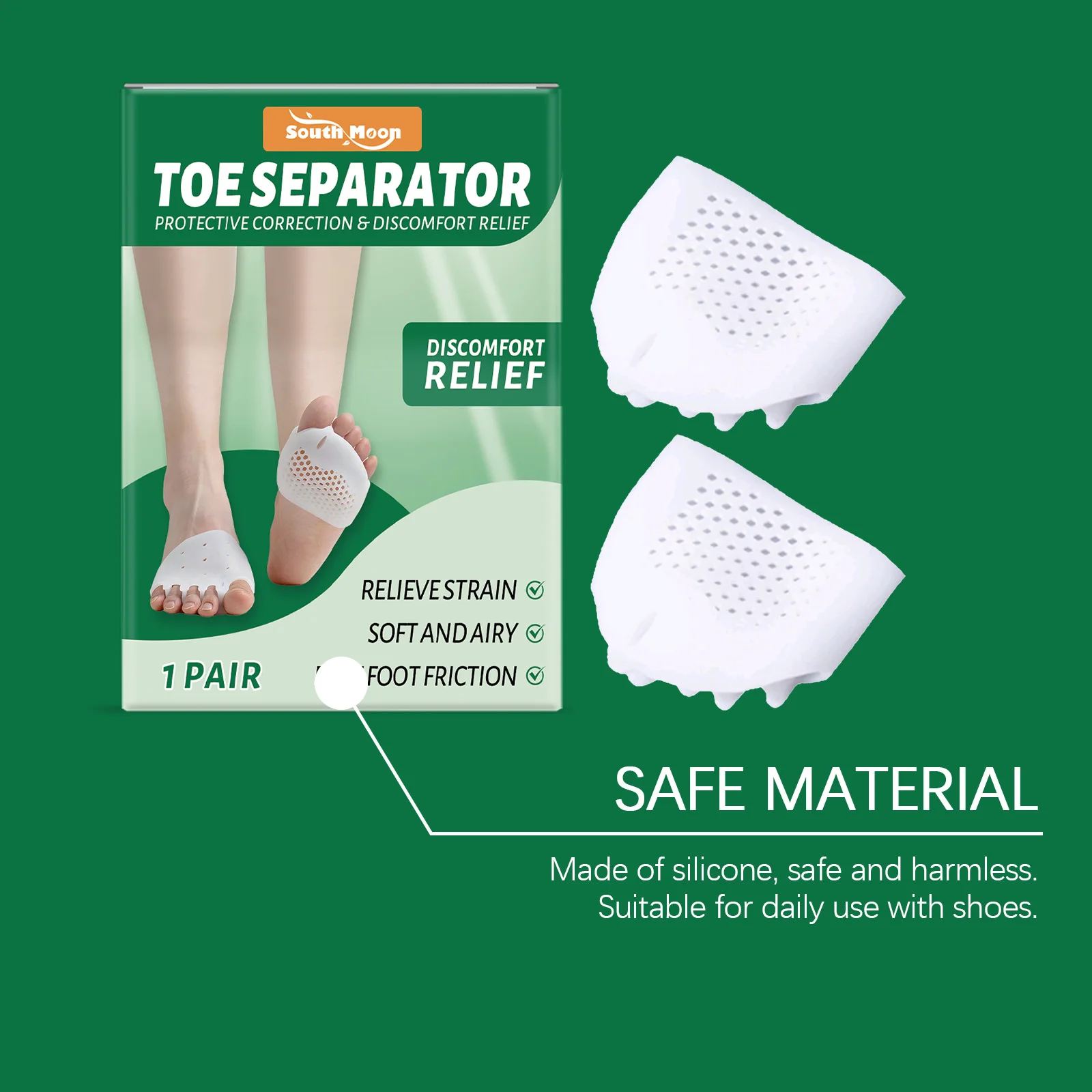Silikon-Zehenspreizer für die Fußpflege, Gel-Zehenschutz, orthopädischer Hallux-Valgus-Korrektor, Zehenschiene, Zehenglätter – Detail 6