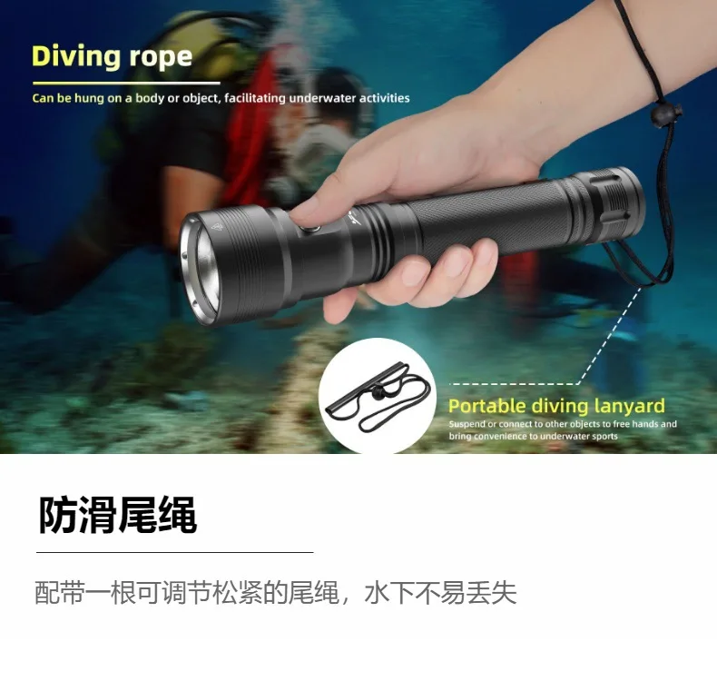 Diving XHP70 3000LM LED 80M Waterproof IPX8 Underwater 30W Flashlight Lamp Torch