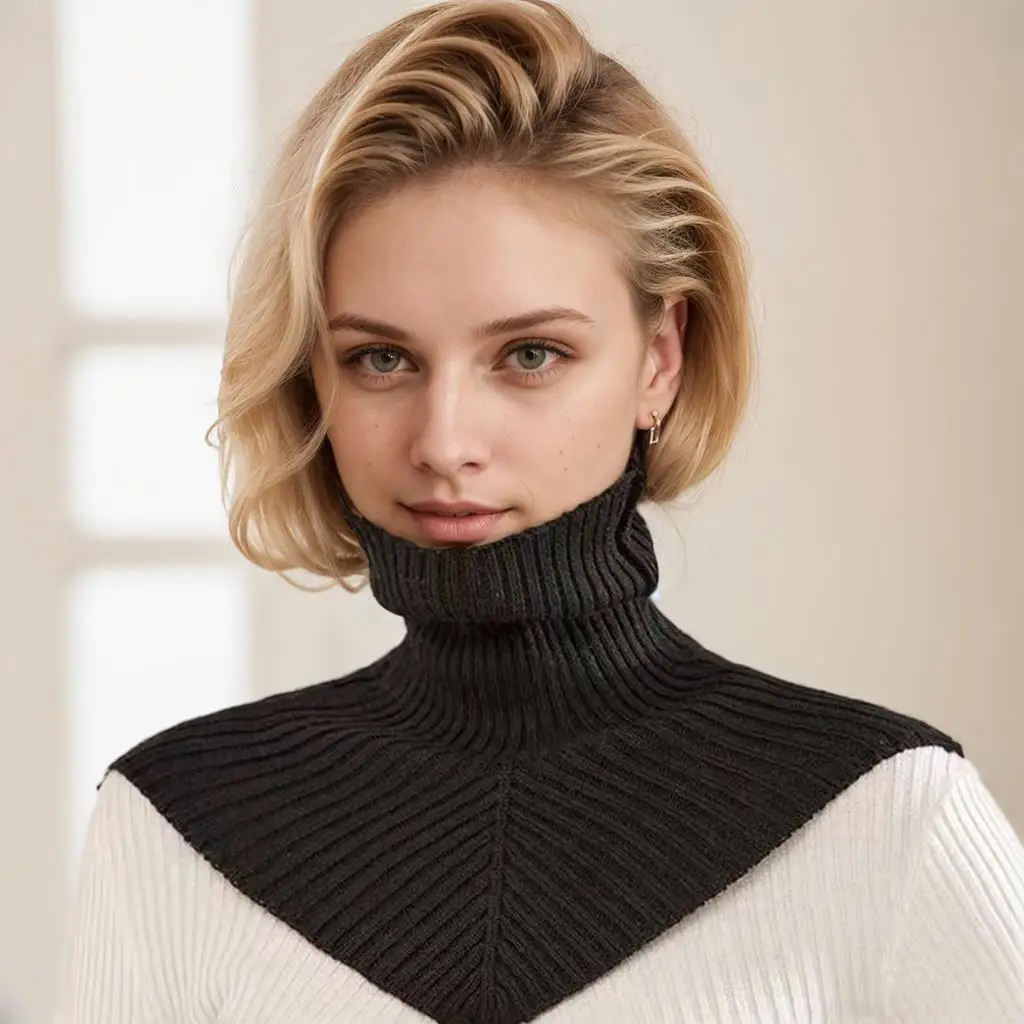 New Women Knitted Fake Collar Scarf All-Match Woolen Turtleneck Scarf Neck warmer Detachable Windproof Warm Scarf False Collars