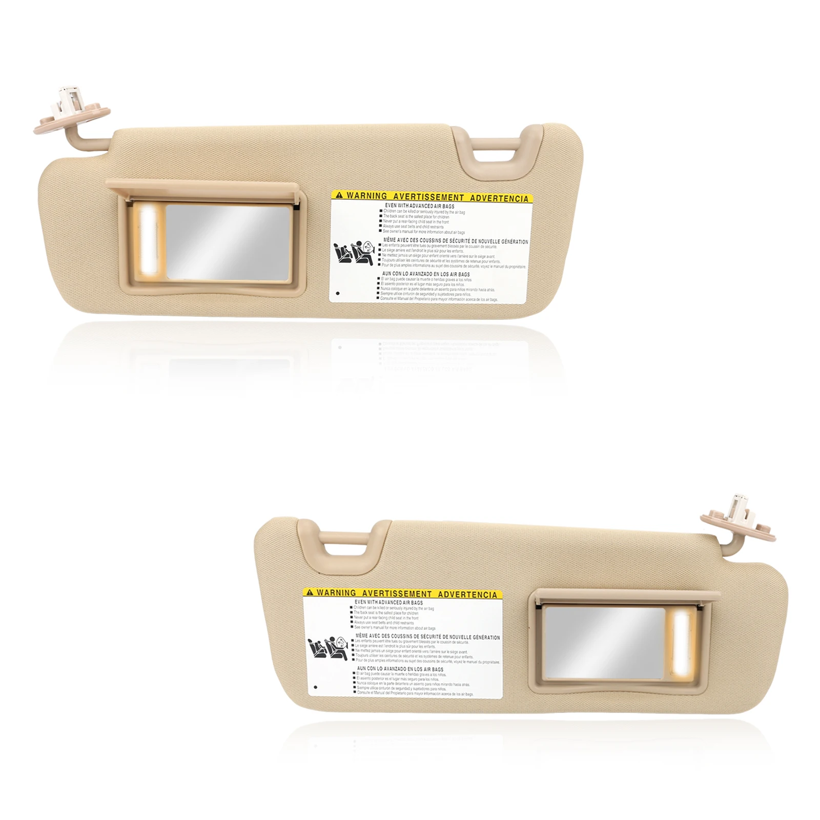 

Left Driver & Right Passenger Side Sun Visor for Toyota Highlander 2014-2019 Replacement for 74320-0E074-A0 74310-0E074-A0