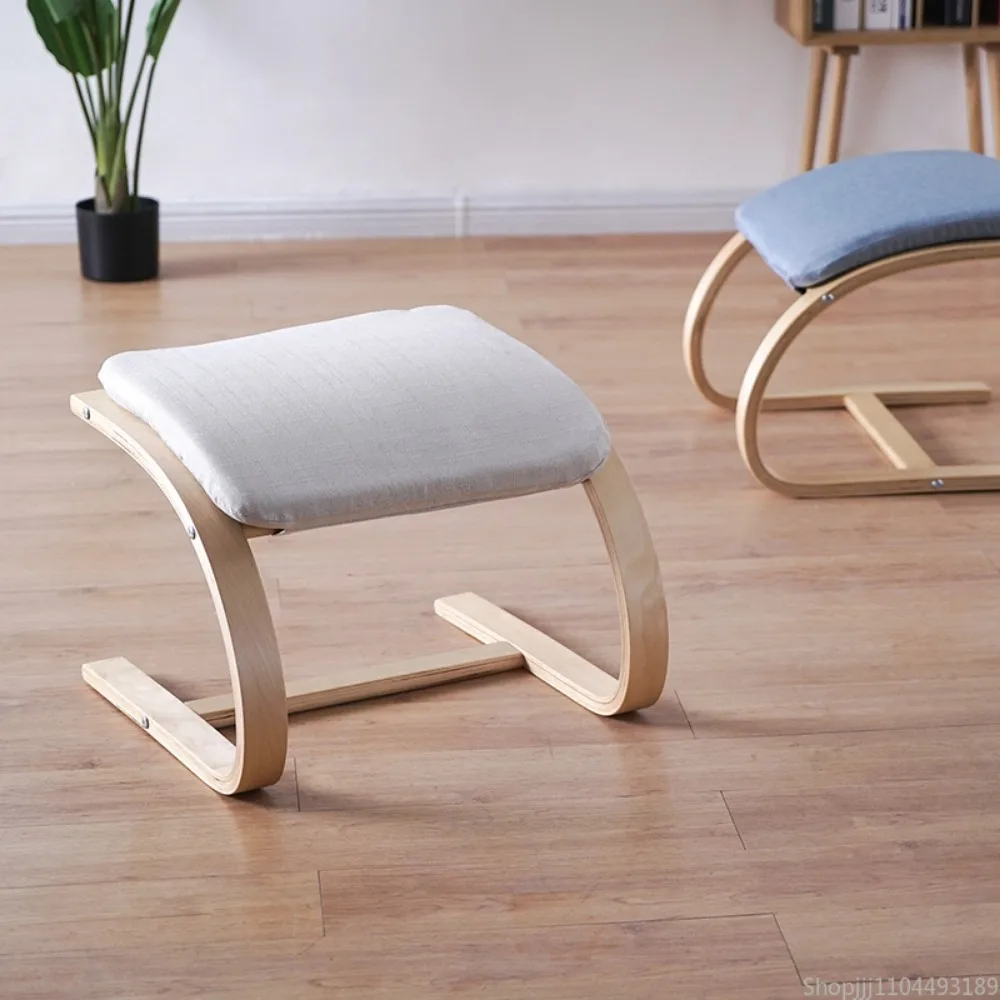 

Nordic Solid Wood Round Stool, Low Ottoman for Poäng Rocking Chair, Modern Minimalist Design